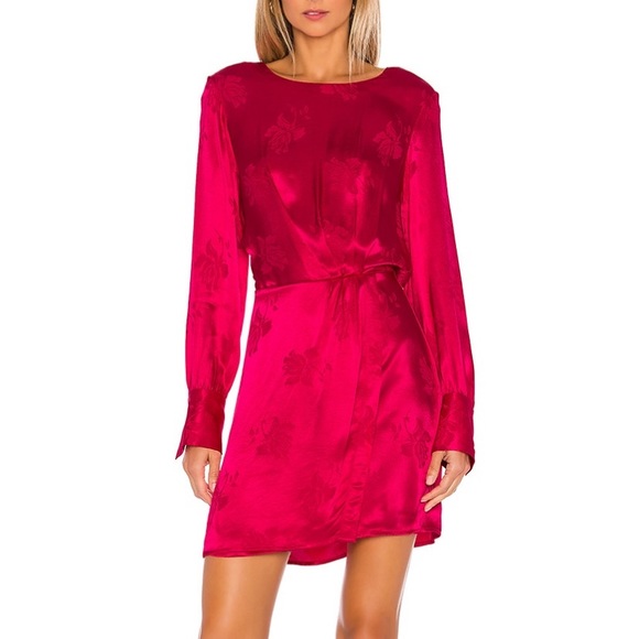 Floral Jacquard Dress - Retro Pink - Size 8 - Picture 1 of 8